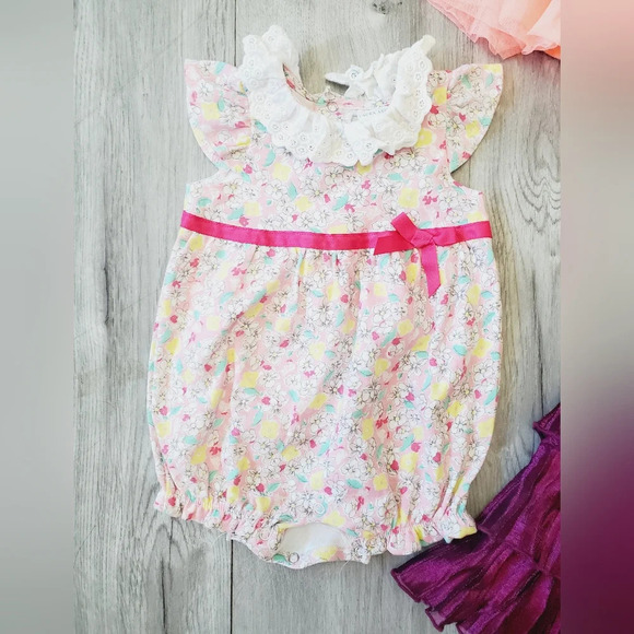 💚5/$25 3-6 Month Baby Girl Lot of 4 Items Dress Rompers & Tutu Skirt - Picture 3 of 9